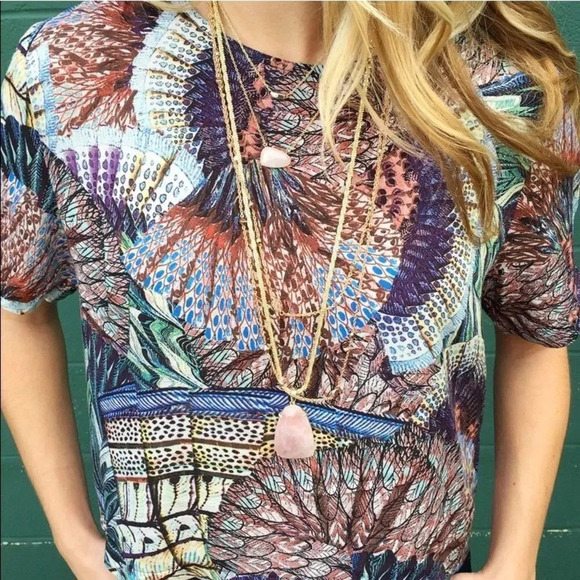 Kendra Scott Retired Rose Quartz Sandra Necklace - Picture 1 of 6